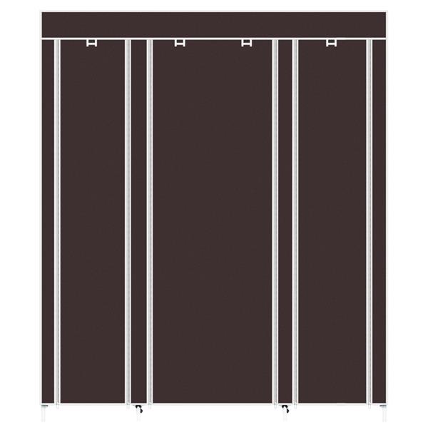 69" Portable Clothes Closet Wardrobe Storage Organizer with Non-Woven Fabric  Quick and Easy to Assemble  Extra Strong and Durable Dark Brown 