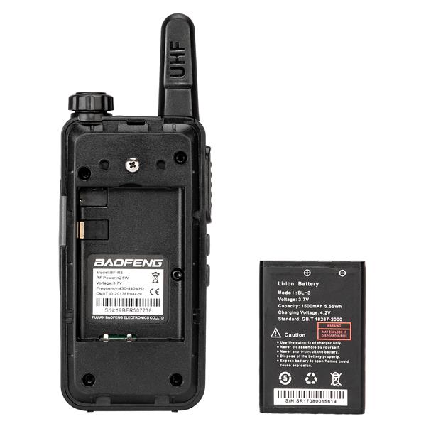 2pcs  BF-R5 FRS Walkie Talkie UHF 400-470Mhz Two Way Radio USB Charge(Do Not Sell on Amazon)