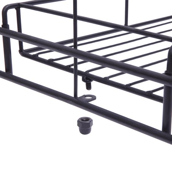 2 Layers Of Round Pattern Plant Shelf (Yh-Cj008 With Accessories) Black Baking Paint