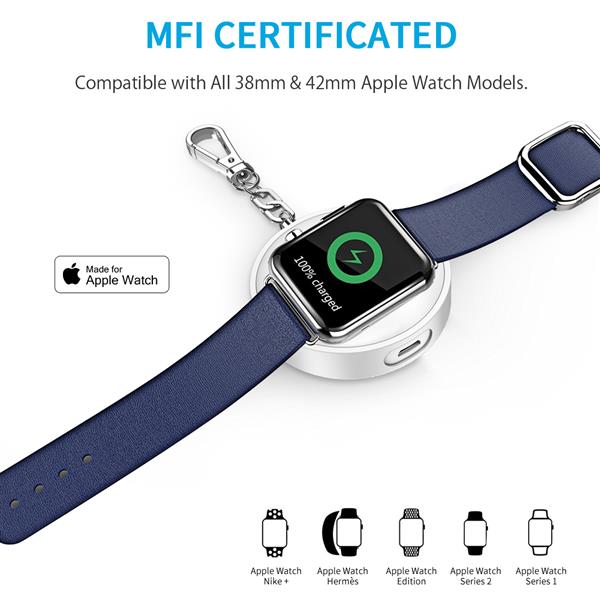 Ban on Amazon platform salesCHOETECH [MFI Certified] Wireless Charger Compatible with Apple Watch, Portable 900mAh Keychain Power Bank Compatible with Apple Watch 5/4/3/2/1 & 