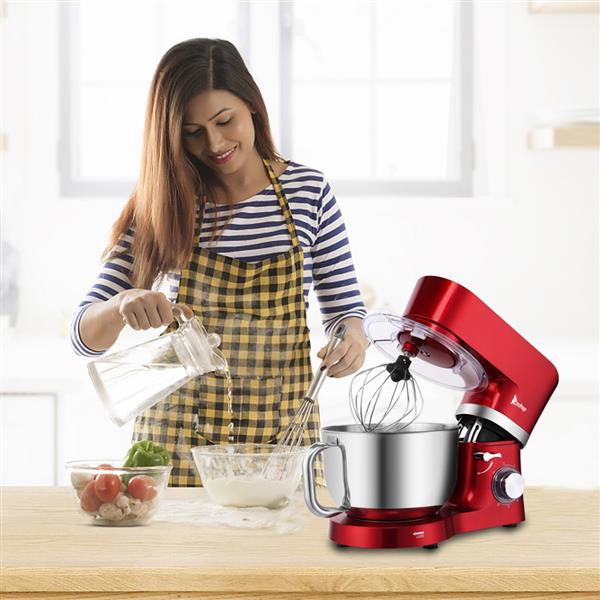 ZOKOP ZK-1503 Chef Machine 5.5L 660W Mixing Pot With Handle Red Spray Paint