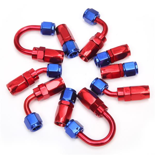 4AN 20-Foot Universal Silver Fuel Pipe   10 Red and Blue Connectors