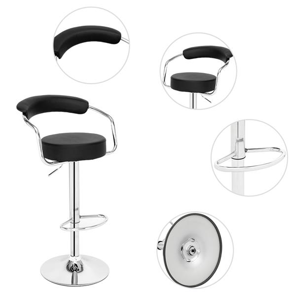 SSJ-105 High-grade Round Back Cushion Bar Stool Black