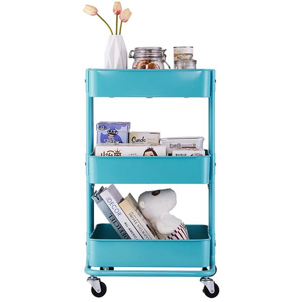 3-Tier Home Kitchen Storage Utility cart-Turquoise