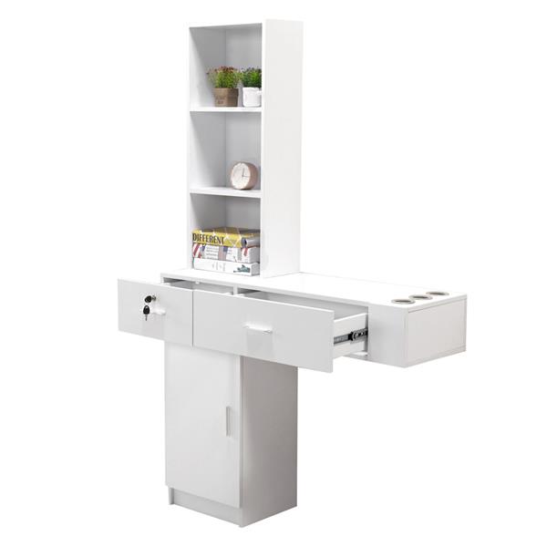 Wall Mount Beauty Salon Spa Mirrors Station Hair Styling Station Desk White