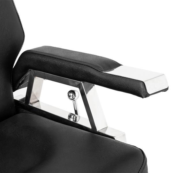 PVC leather case Stainless steel base Iron footrest Disc with footrest 150kg Black HZ-8706 Barber chair