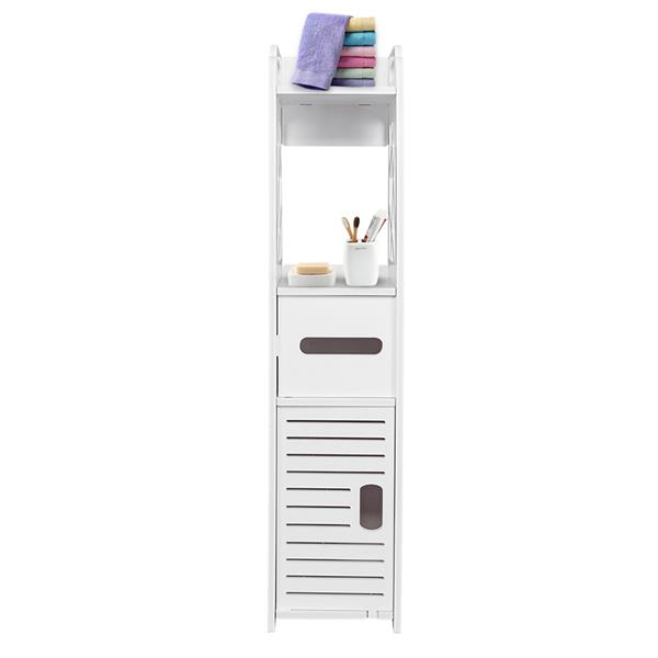 Bathroom Storage Shelf Drawer Multi Compartment Organizer Water Proof Anti Decay Anti Rot Environmental Friendly White