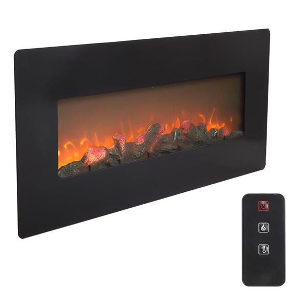 SF310-42AX 42 Inch 1400W Wall Hanging / Fireplace Single Color / Fake Wood / Heating Wire / With Small Remote Control Black