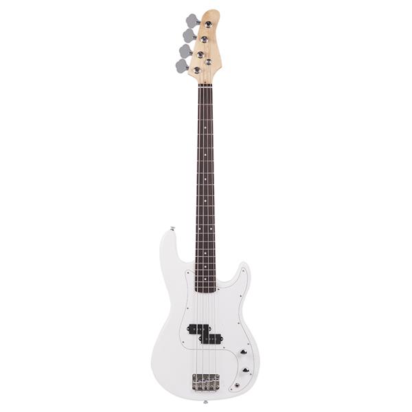 Exquisite Burning Fire Style Electric Bass Guitar White