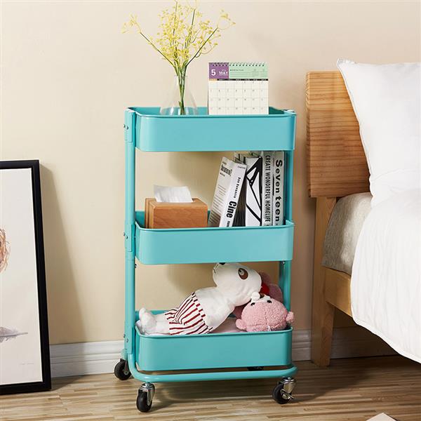 3-Tier Home Kitchen Storage Utility cart-Turquoise