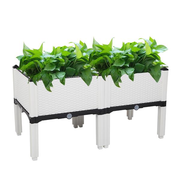 2Pcs Free Splicing Injection Planting Box White