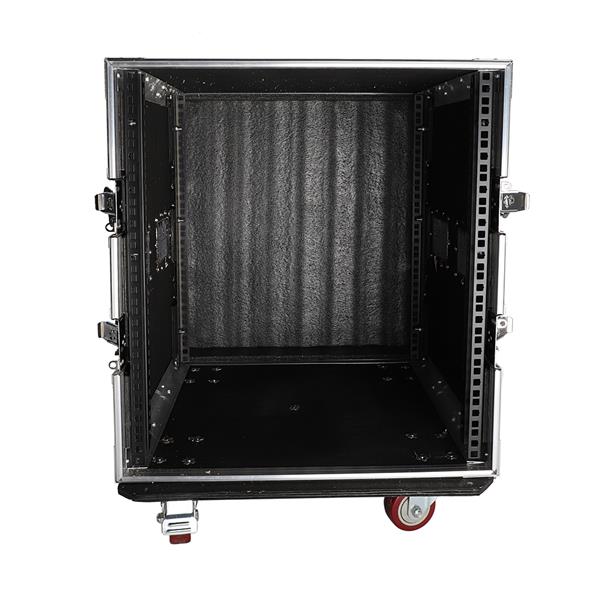 19" 12U Single Layer Double Door DJ Equipment Cabinet Black & Silver