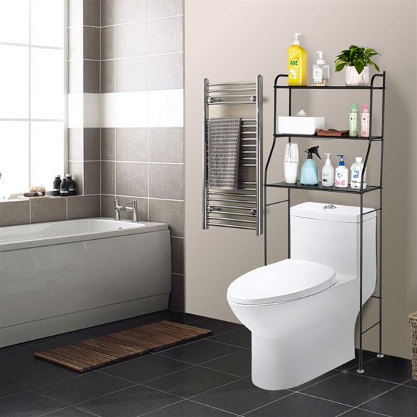 3-Tier The Toilet Bathroom Rack Black