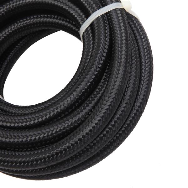 6AN 16 Foot Universal Black Fuel Pipe   10 Black Connectors