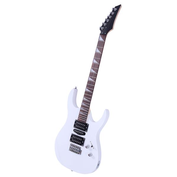 Novice Entry Level 170 Electric Guitar HSH Pickup   Bag   Strap   Paddle   Rocker   Cable   Wrench Tool White