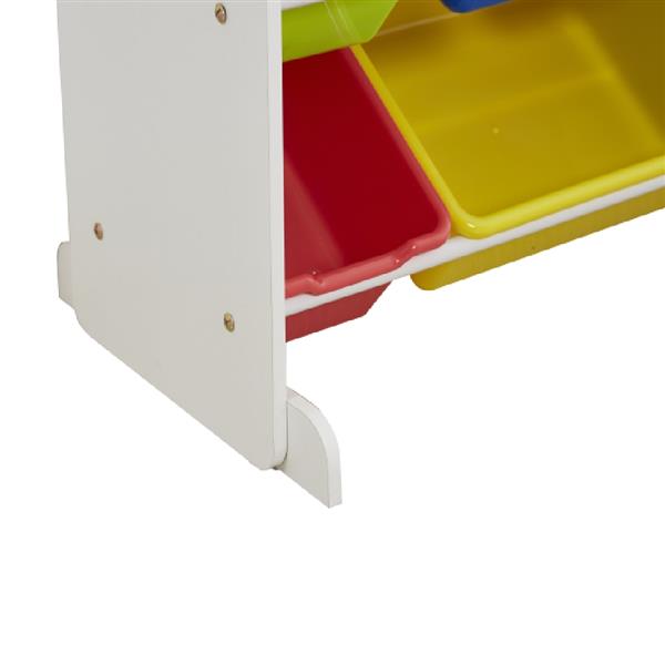 Kids' Toy Storage Organizer with 12 Plastic Bins, White / Primary