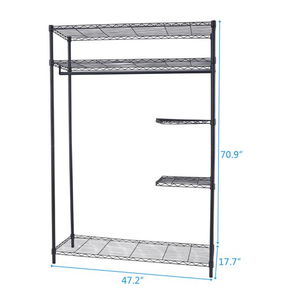 Heavy-Duty Wire Shelving Garment Rack