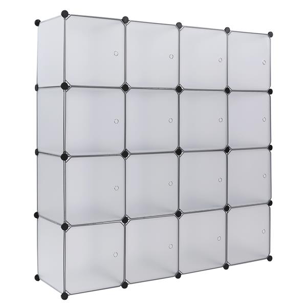 16-Cube Storage Shelf Cube Shelving Bookcase Bookshelf Organizing Closet Toy Organizer Cabinet White Color