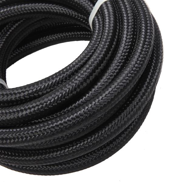 6AN 20-Foot Universal Black Fuel Pipe   10 Black Connectors