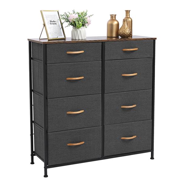 Vertical Furniture Storage Tower - Sturdy Steel Frame, Easy Pull Fabric Bins - Organizer Unit for Bedroom, Hallway, Entryway, Closets - 8 Drawers