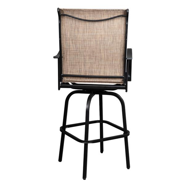 2pcs Wrought Iron Swivel Bar Chair Patio Swivel Bar Stools Black