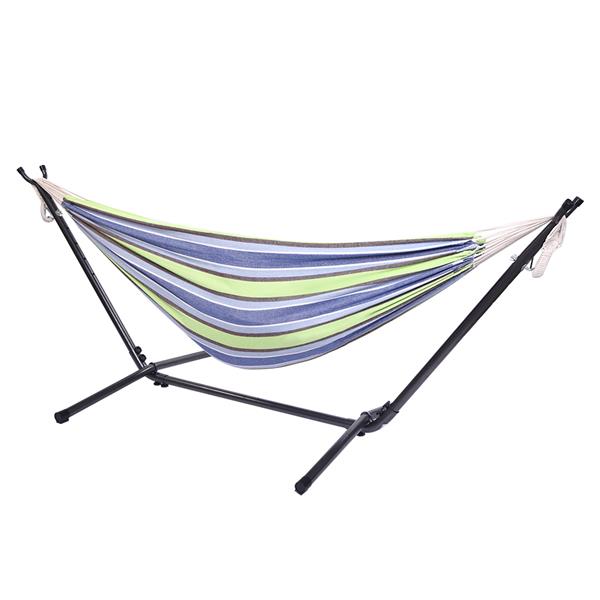 Portable Outdoor Polyester Hammock Set Green