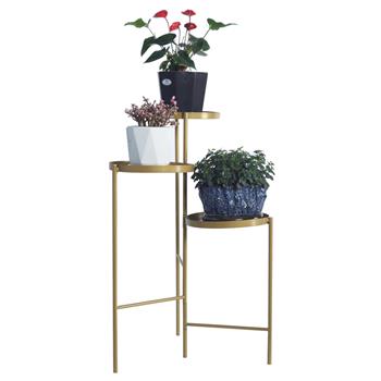 Tri-Level Metal Plant Stand Gold