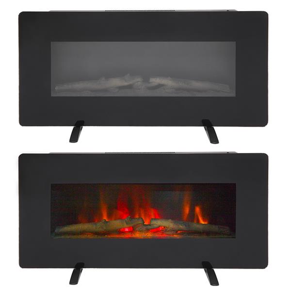 SF311-36G 36 Inch 1400W Wall Hanging / Fireplace Single Color / Fake Wood / Heating Wire / With Small Remote Control Black