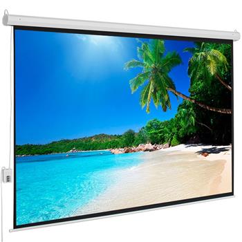 100\\" 4:3 80\\" x 60\\" Viewing Area Motorized Projector Screen with Remote Control Matte White