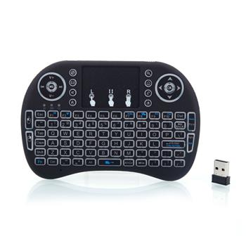 MINI i8 2.4GHz Warm White Backlight Wireless Keyboard with Touchpad Black