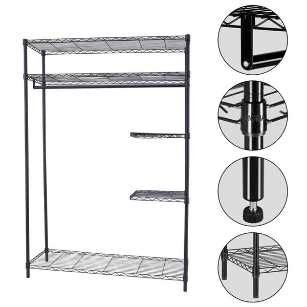 Heavy-Duty Wire Shelving Garment Rack