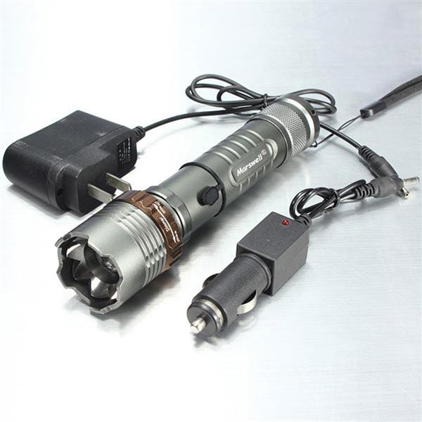 2000lm 3-Mode Waterproof Lotus Head LED Flashlight Suit Gray