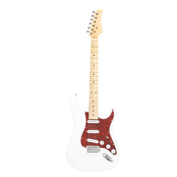 ST3 Stylish Pearl-shaped Pickguard Electric Guitar White & Red