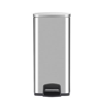 Rectangle, Stainless Steel, Soft-Close, Step Trash Can, 30L