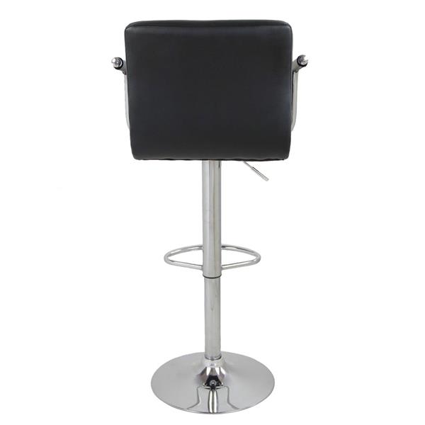 2pcs SSJ-891 60-80cm 6 Checks Round Cushion Bar Stools with Armrest Black