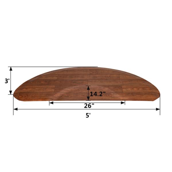 3′x5′x1/2" Beauty Salon Semicircle Anti-fatigue Salon Mat Wood Grain Model