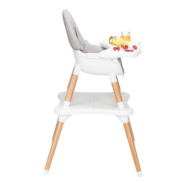 Children's High Dining Chair Detachable Two-In-One Table And Chair Gray