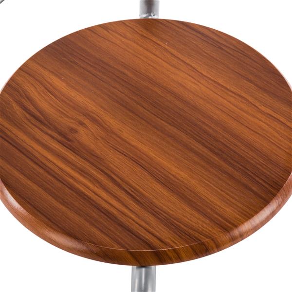 Brown Wood Grain PVC Breakfast Table (One Table and Two Chairs)