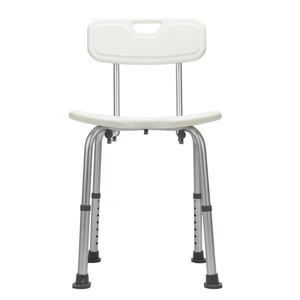 Medical Bathroom Safety Shower Tub Aluminium Alloy Bath Chair Seat Bench with Hygienic Cutout Design White