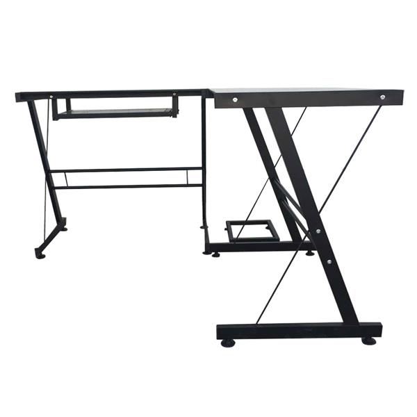 L-Shaped Durable Stalinite Splicing Computer Desk 402C Black