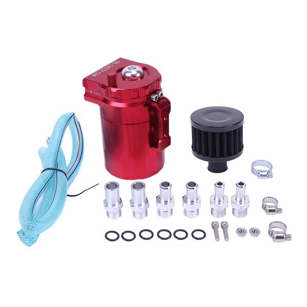 Round Oil Catch Tank Double hole Oil Catch Tank with Air Filter Red