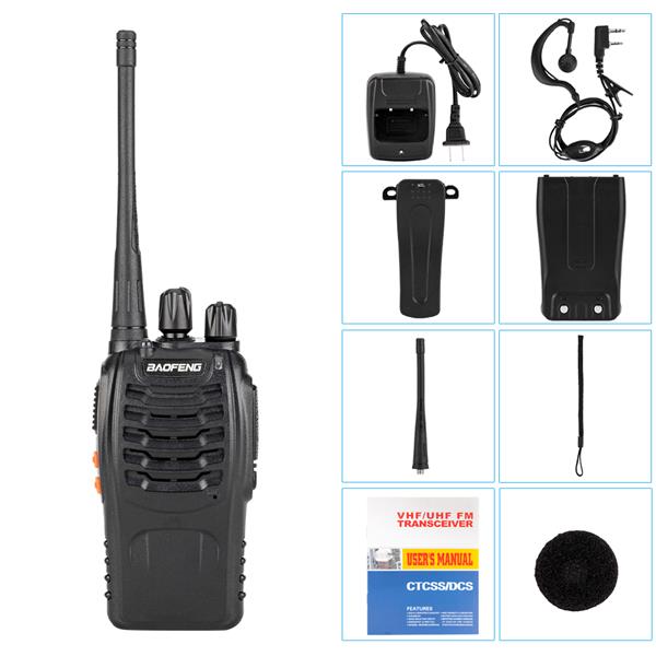 20pcs/10pair  BF-888S 5W 400-470MHz Handheld Walkie Talkie Black
