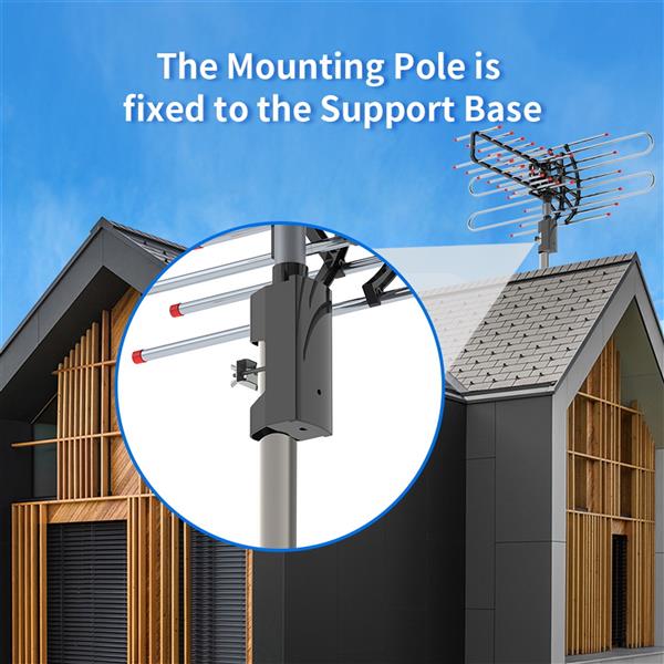 TA-851 Plus 360°Rotation UV Dual Frequency 45-860MHz 22-38dB 42.65ft cable Outdoor Antenna