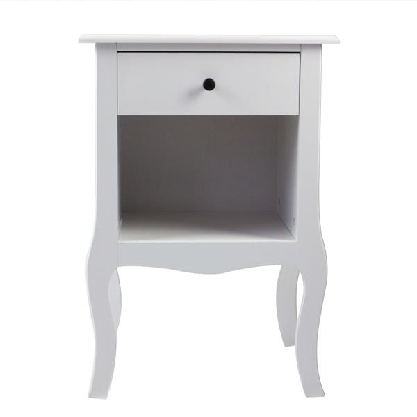 European Bedside Table-One Pump White