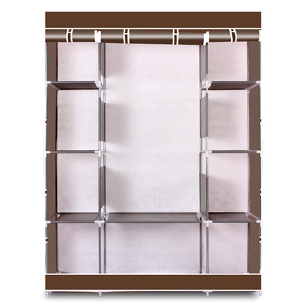 4-Layer 10 Lattices Non-Woven Fabric Wardrobe Coffee