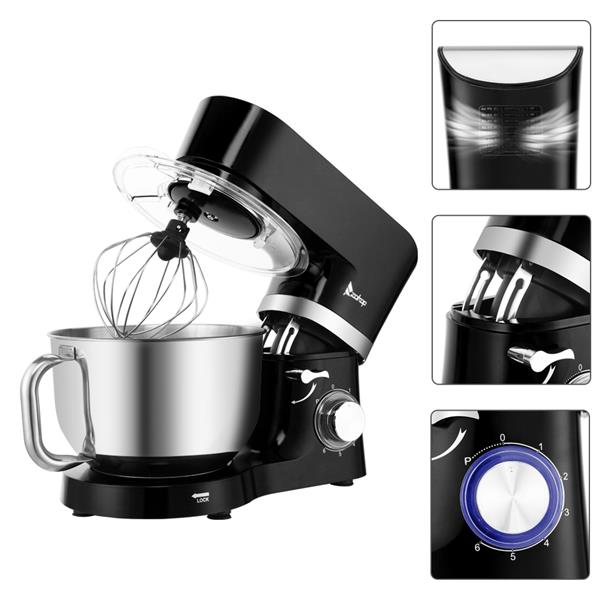 ZOKOP ZK-1503 Chef Machine 5.5L 660W Mixing Pot With Handle Black