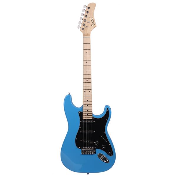 [Do Not Sell on Amazon]Glarry GST Stylish Electric Guitar Kit with Black Pickguard Sky Blue