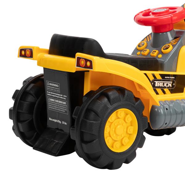Children's Bulldozer Toy Car without Power   Two Plastic Simulation Stones and A Hat