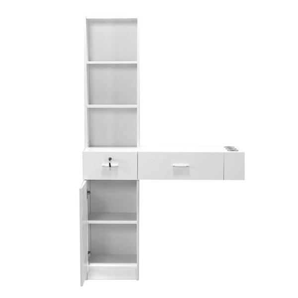 Wall Mount Beauty Salon Spa Mirrors Station Hair Styling Station Desk White