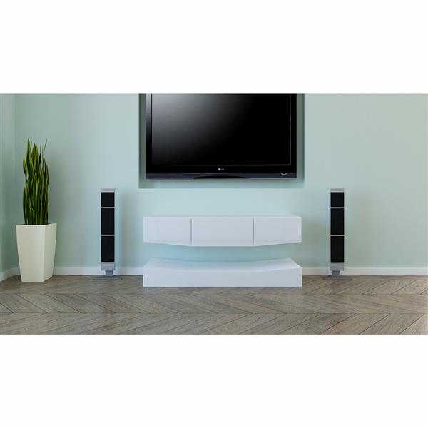 120cm LED TV Cabinet With Upper And Lower Wall White